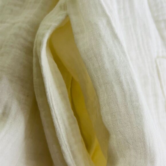 A.Ren Novah White‎ Woven Linen Pants Size Medium Lined Elastic Tie Waist - Picture 8 of 11